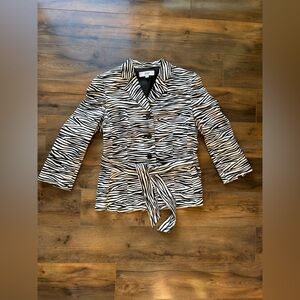 Le Suit Essentials Zebra Print Blazer 8P – Statement Zebra Animal Print Jacket